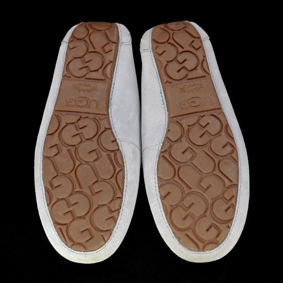 UGG Australia Ansley Slipper Gray Suede Moccasin Loafer Sheepskin Women's 5M - Picture 4 of 4